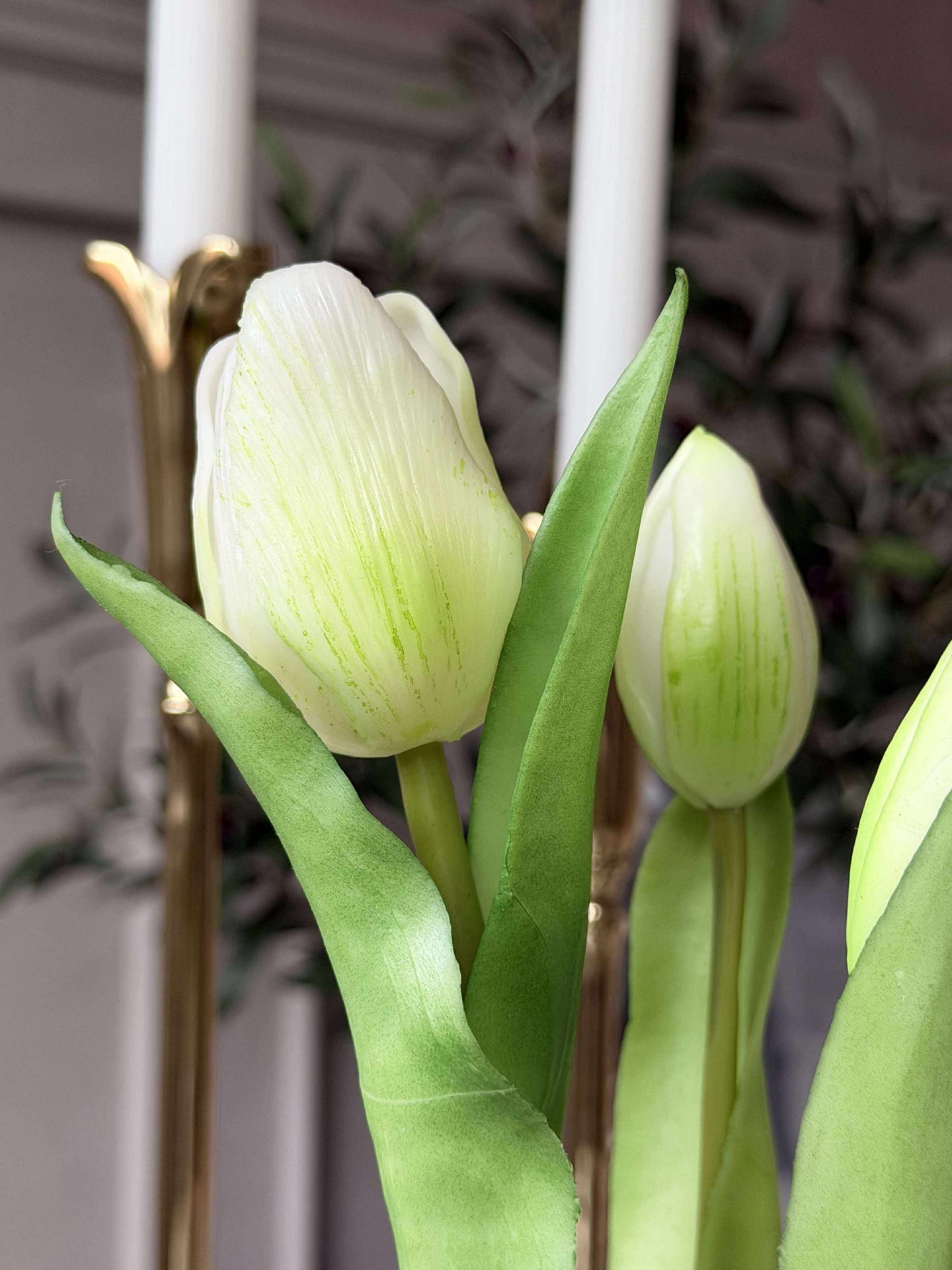 Tulpan i kruka - Vit med 3 blommor
