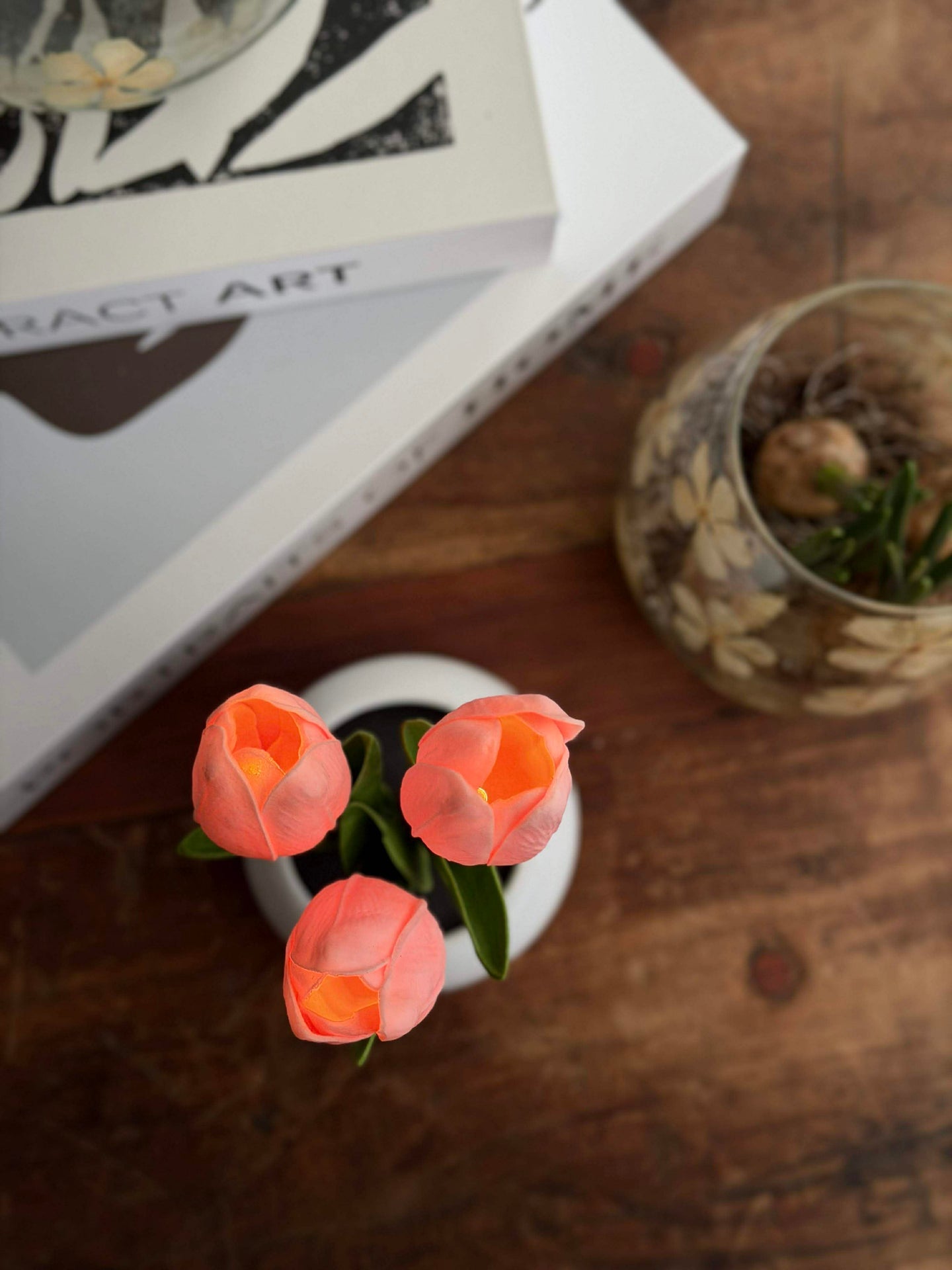 Tulpaner med ljus - Rosa