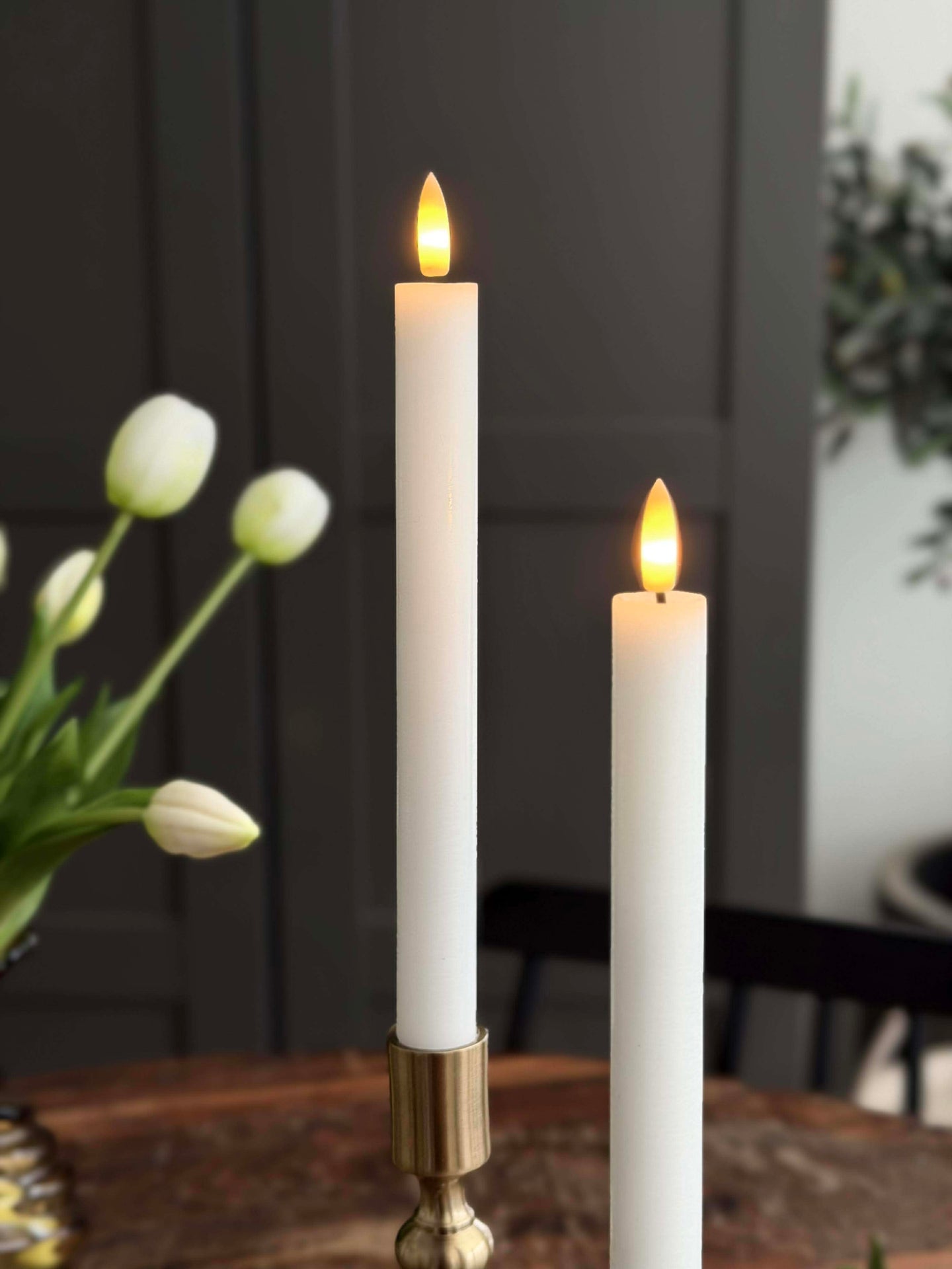 Stearinljus Vita 2 st. - Flera storlekar