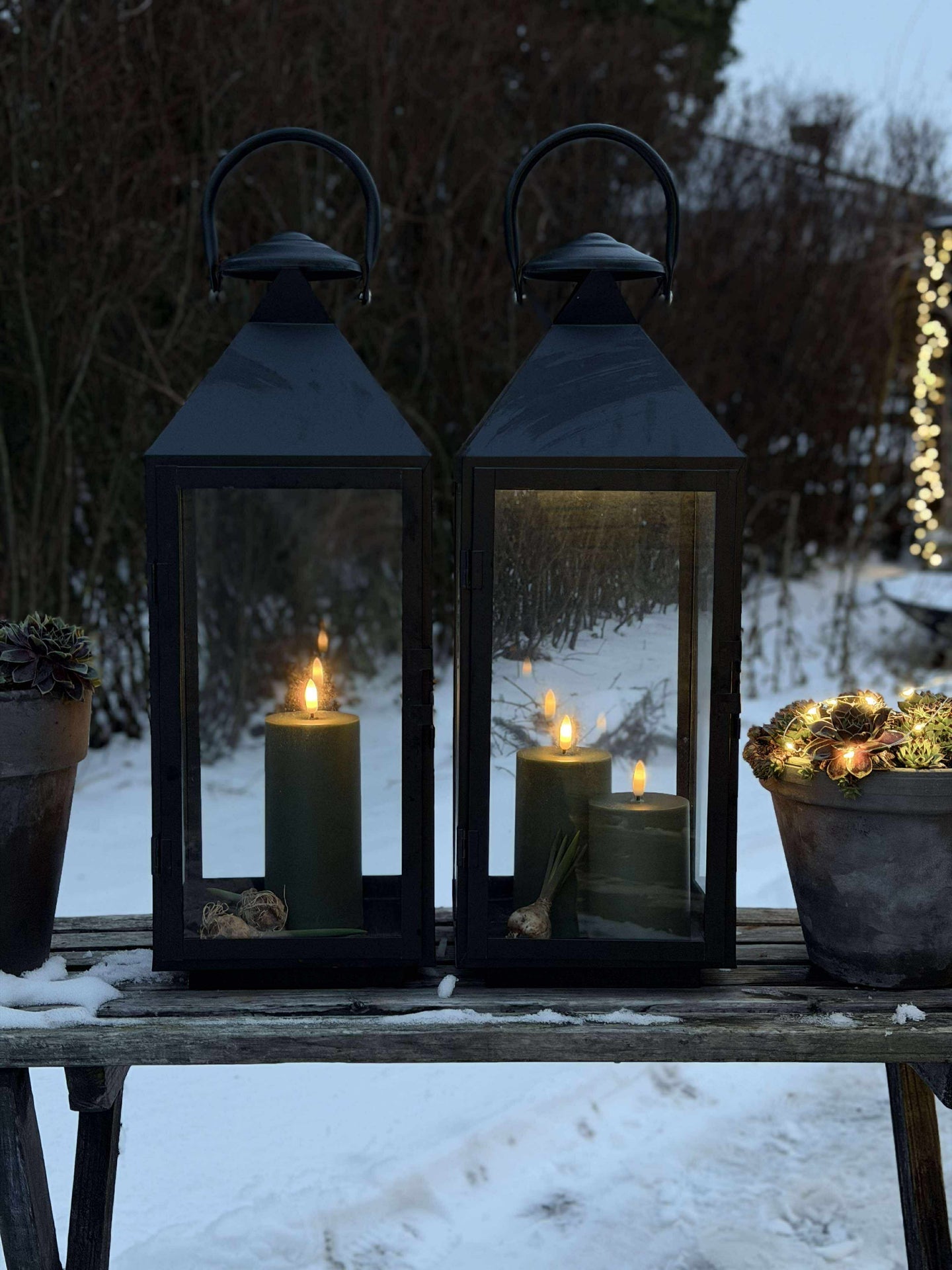 LED Utomhus Blockljus - Set om 3 st - Grön