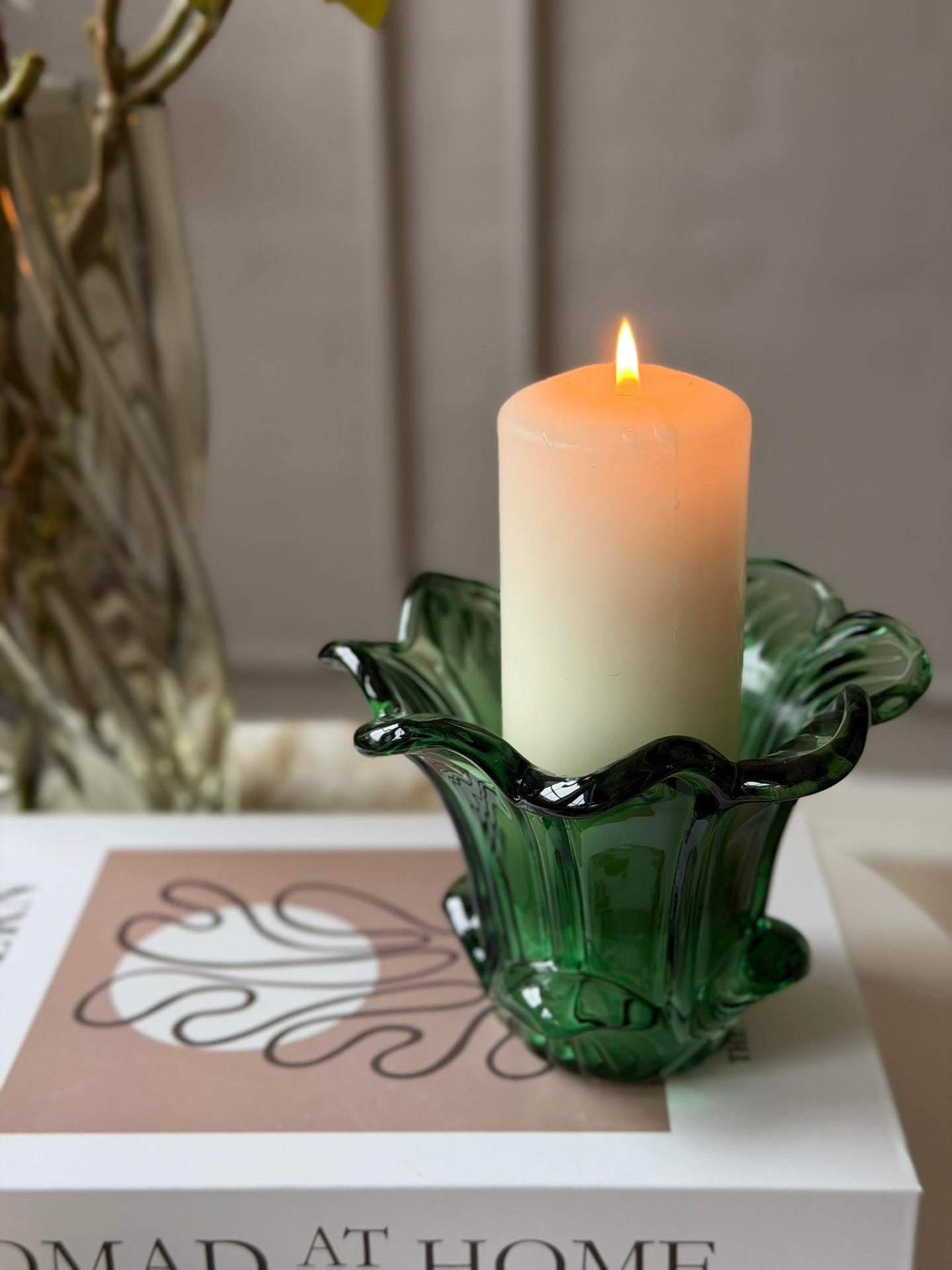 Bloom ljusstake - Grön