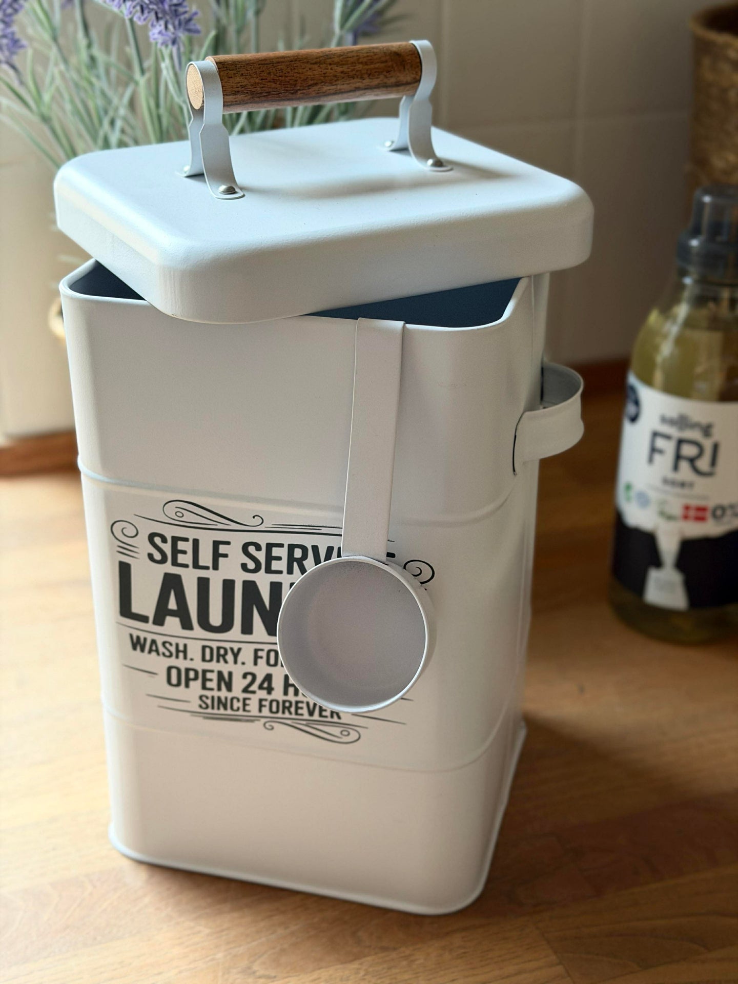 Förvaring för tvättpulver