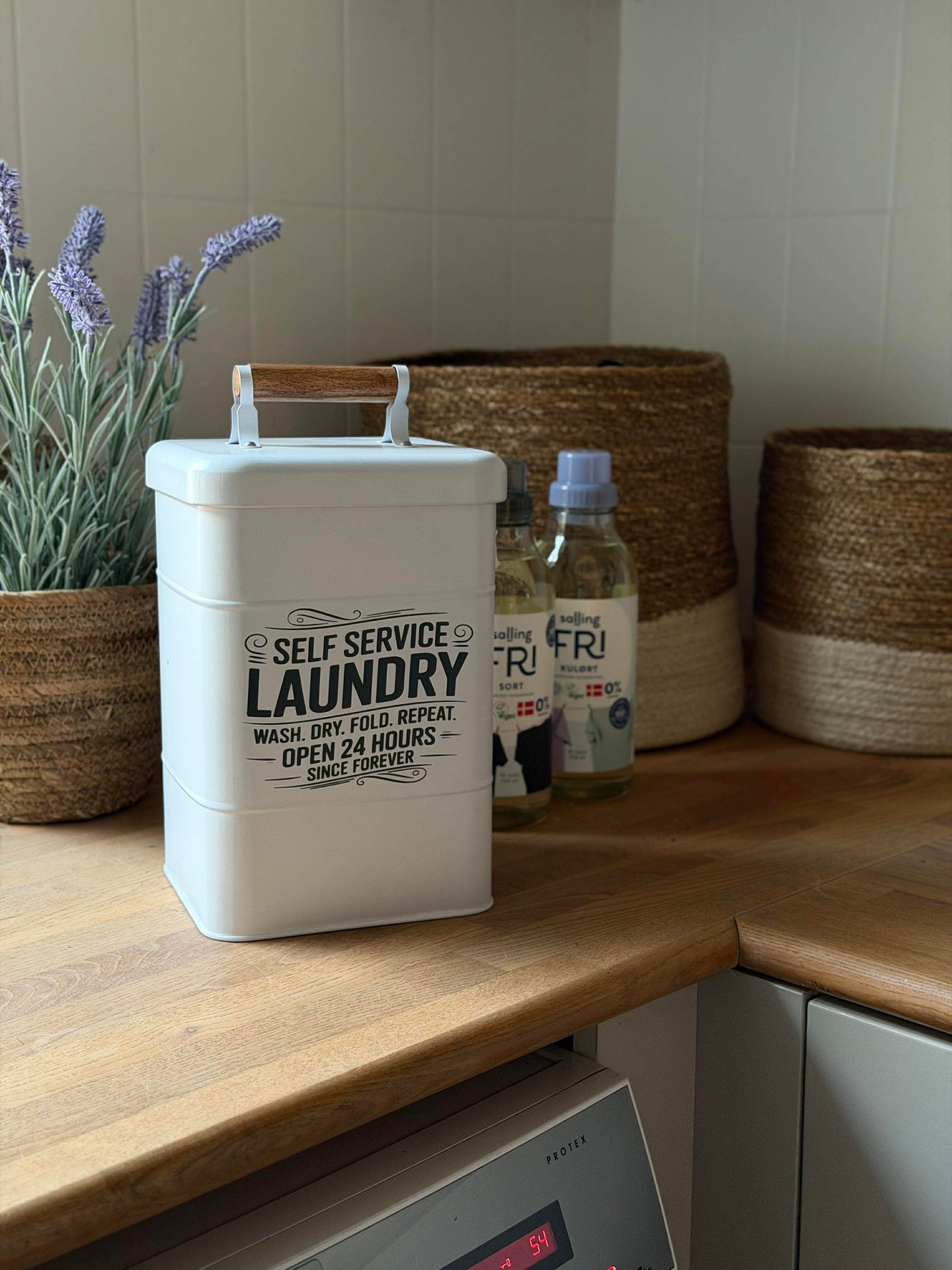 Förvaring för tvättpulver