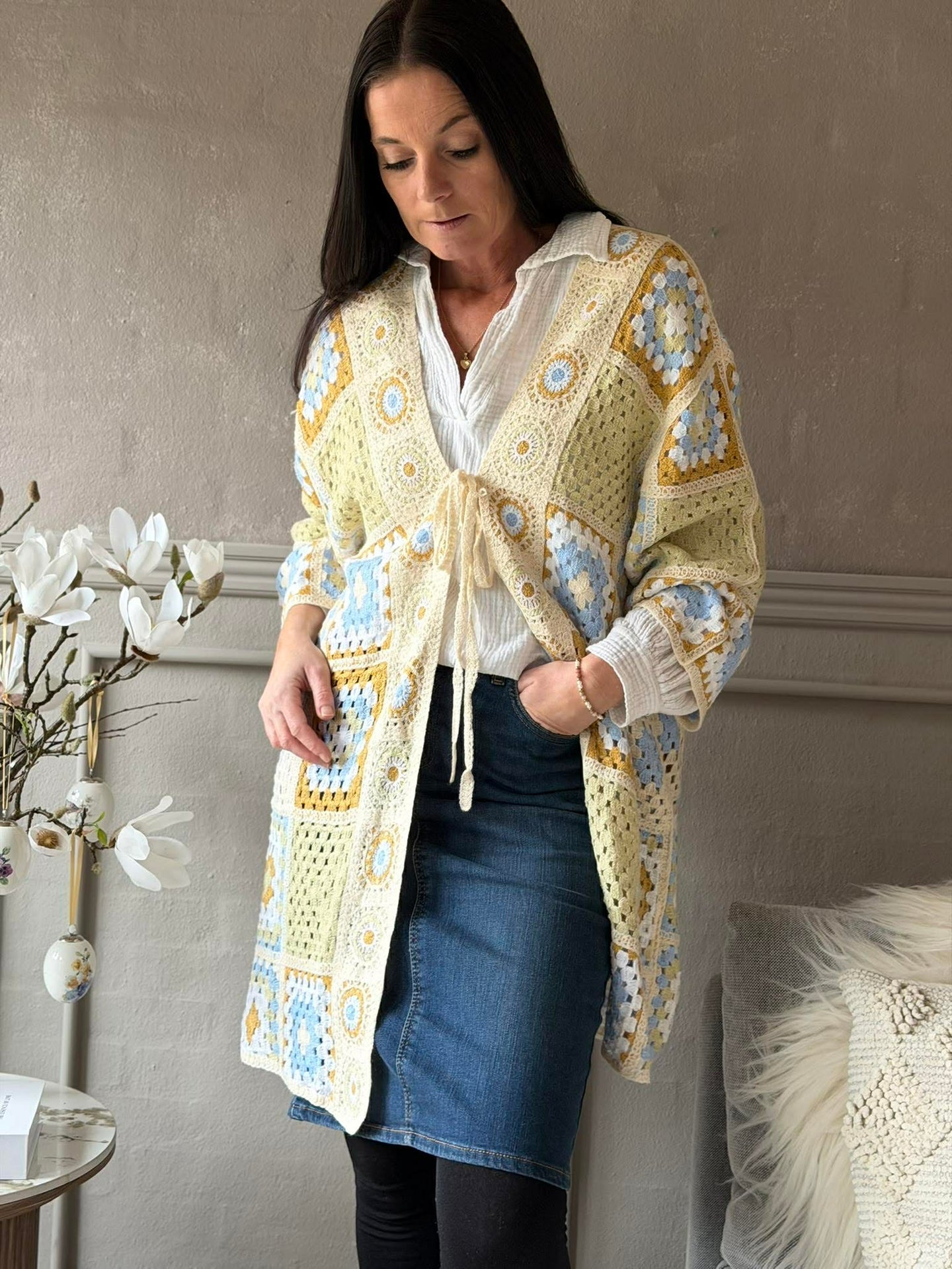 Cardigan Boho - Ljusgrön
