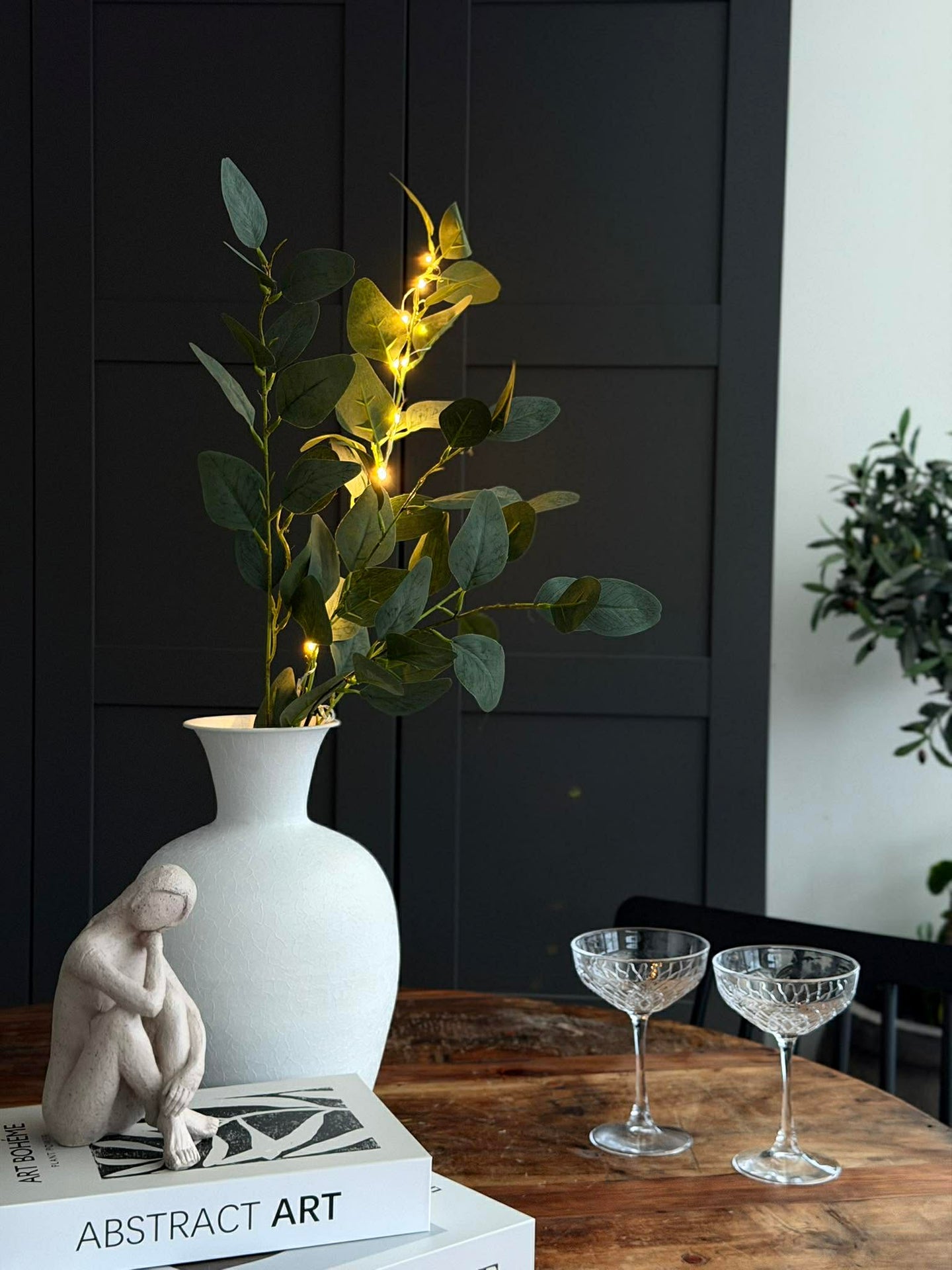 Eucalyptus gren med belysning - 100cm