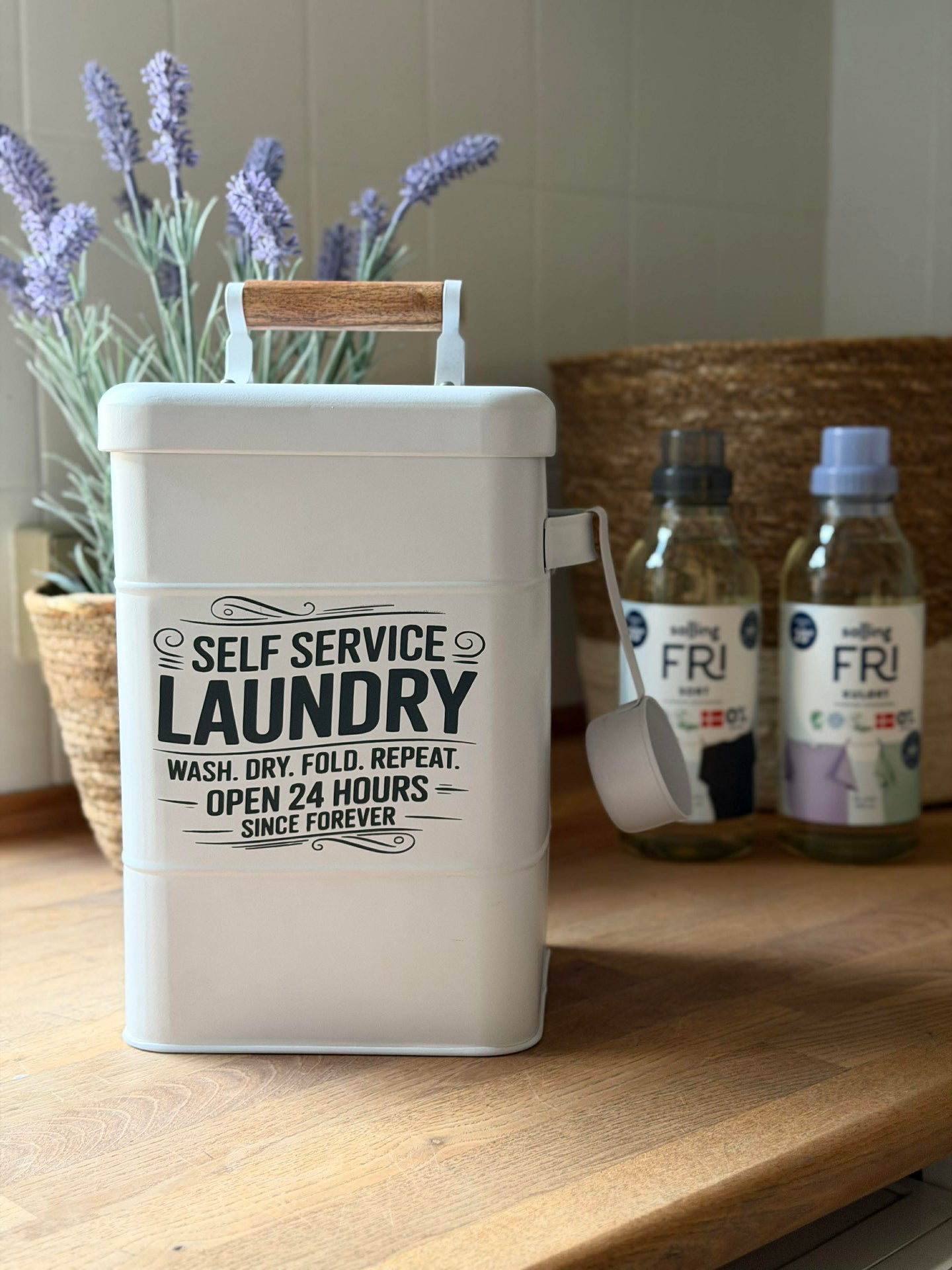 Förvaring för tvättpulver