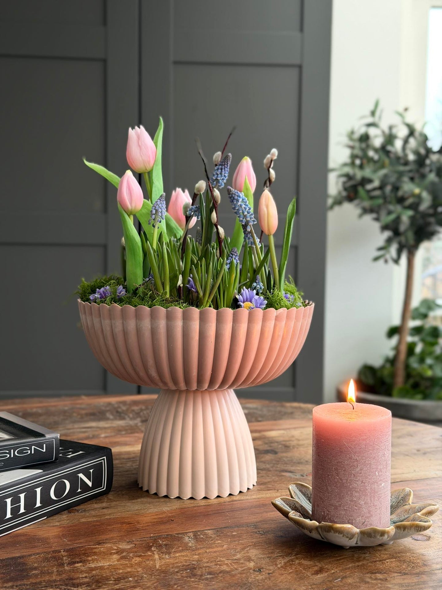 DIY-uppsättning i betonglook - Rosa