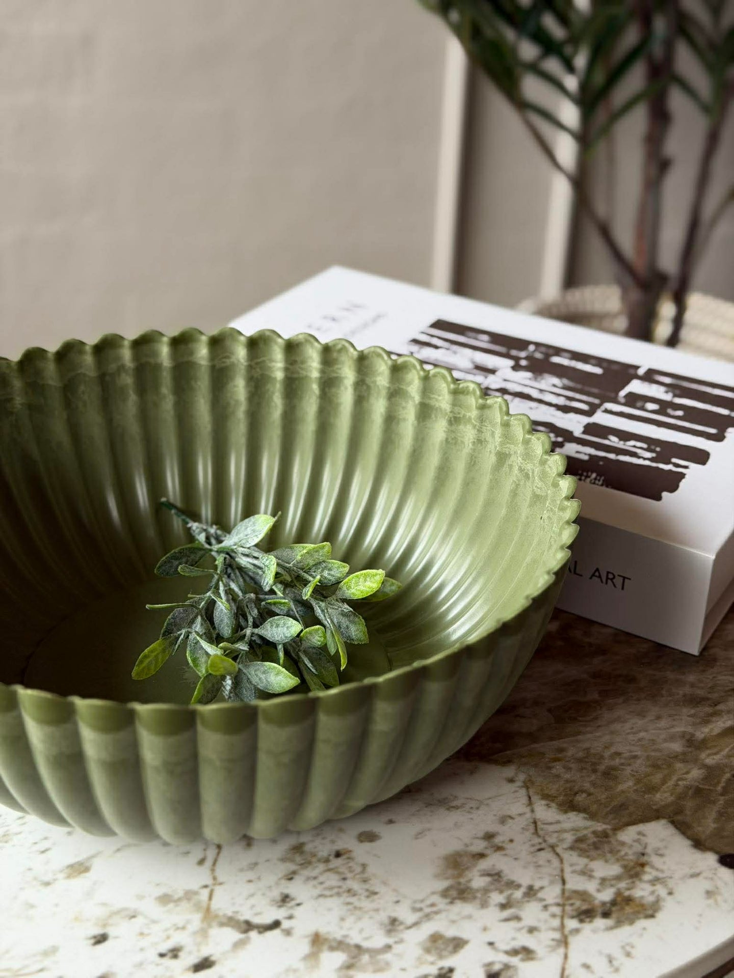 Bowl i betonglook - Grön