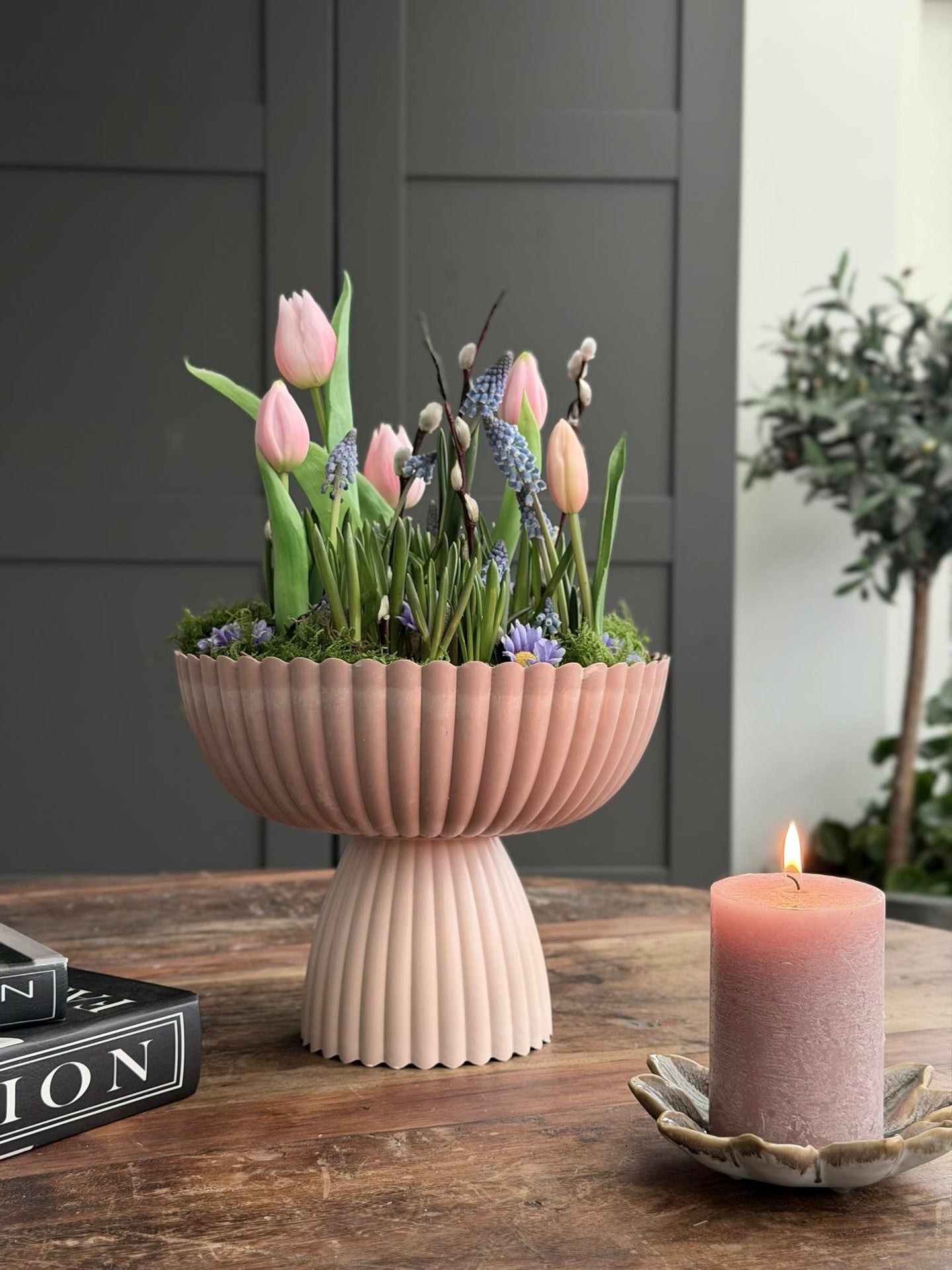DIY-uppsättning i betonglook - Rosa