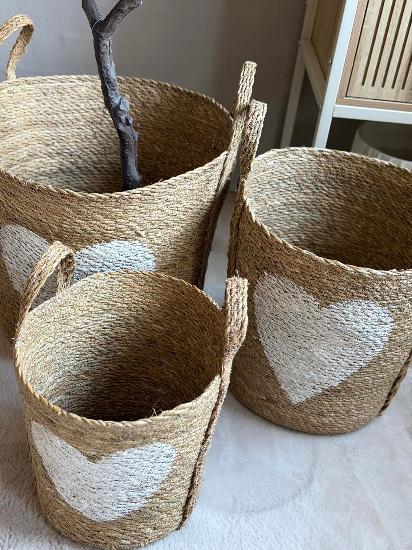 Korgset med hjärta - Set med 3 st