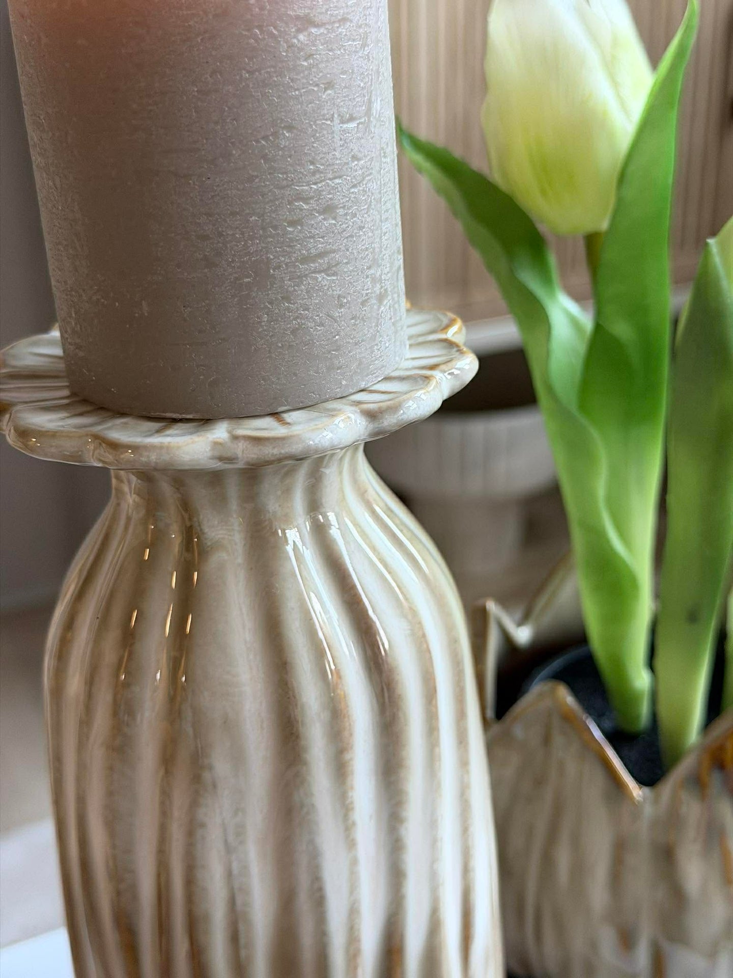 Vas flower - Beige