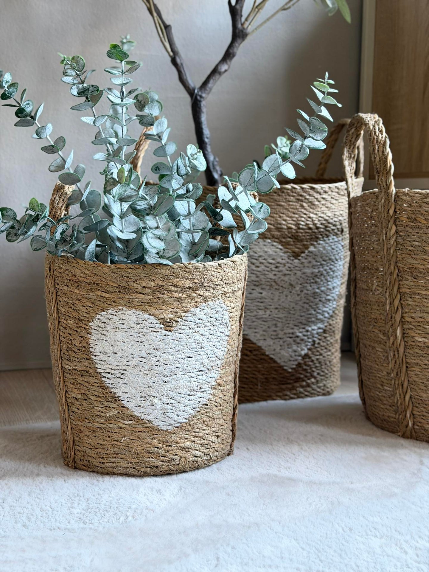 Korgset med hjärta - Set med 3 st