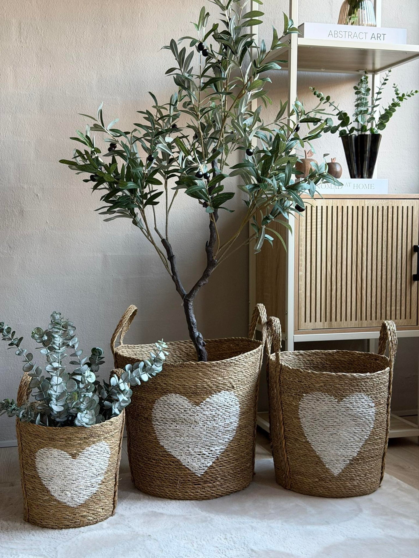 Korgset med hjärta - Set med 3 st