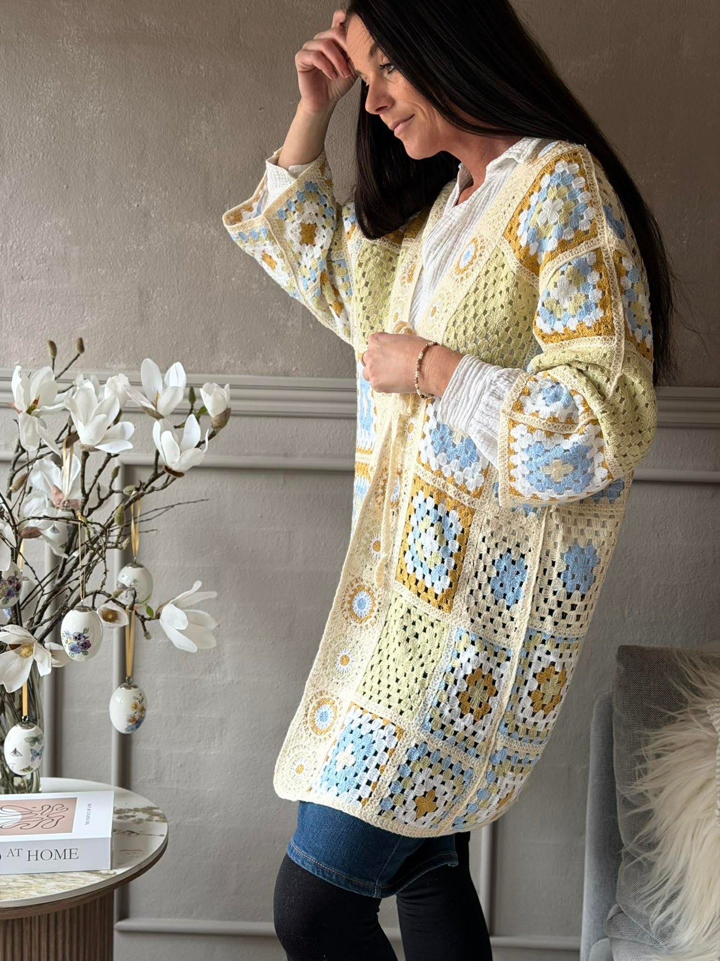 Cardigan Boho - Ljusgrön