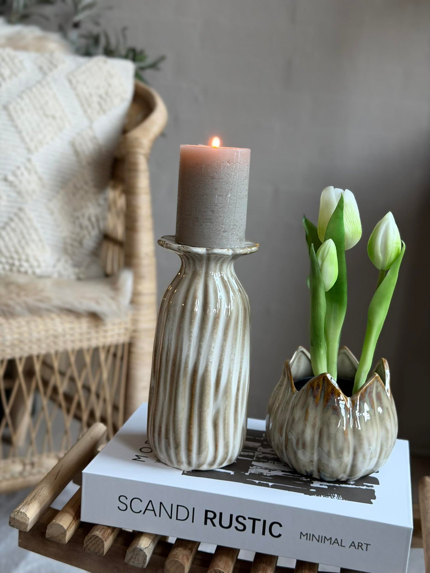 Vas flower - Beige
