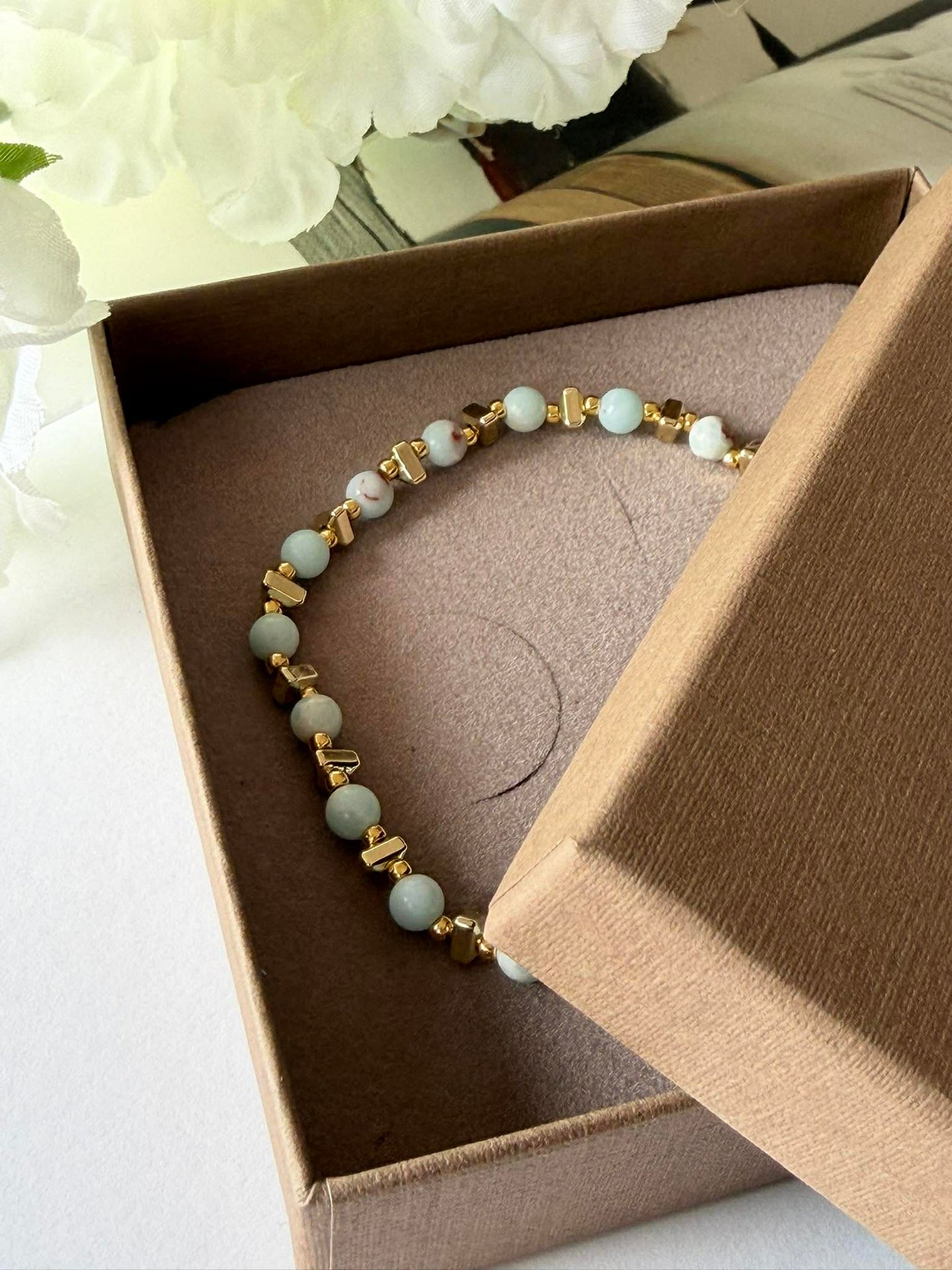 Armband TILDE - Natursten - Jadegrön