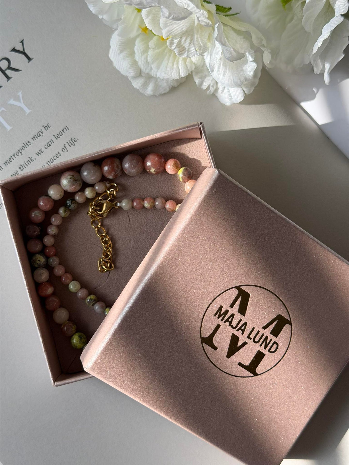 Halsband Jasmin - Natur Rose