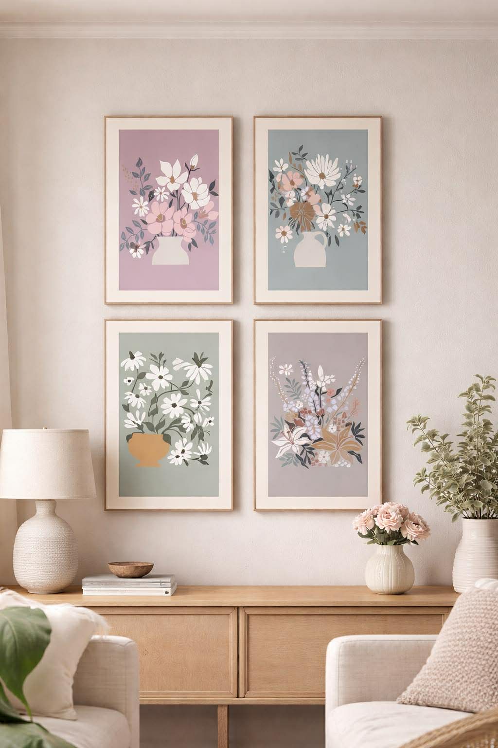 Tavla med blommor - Flera färger