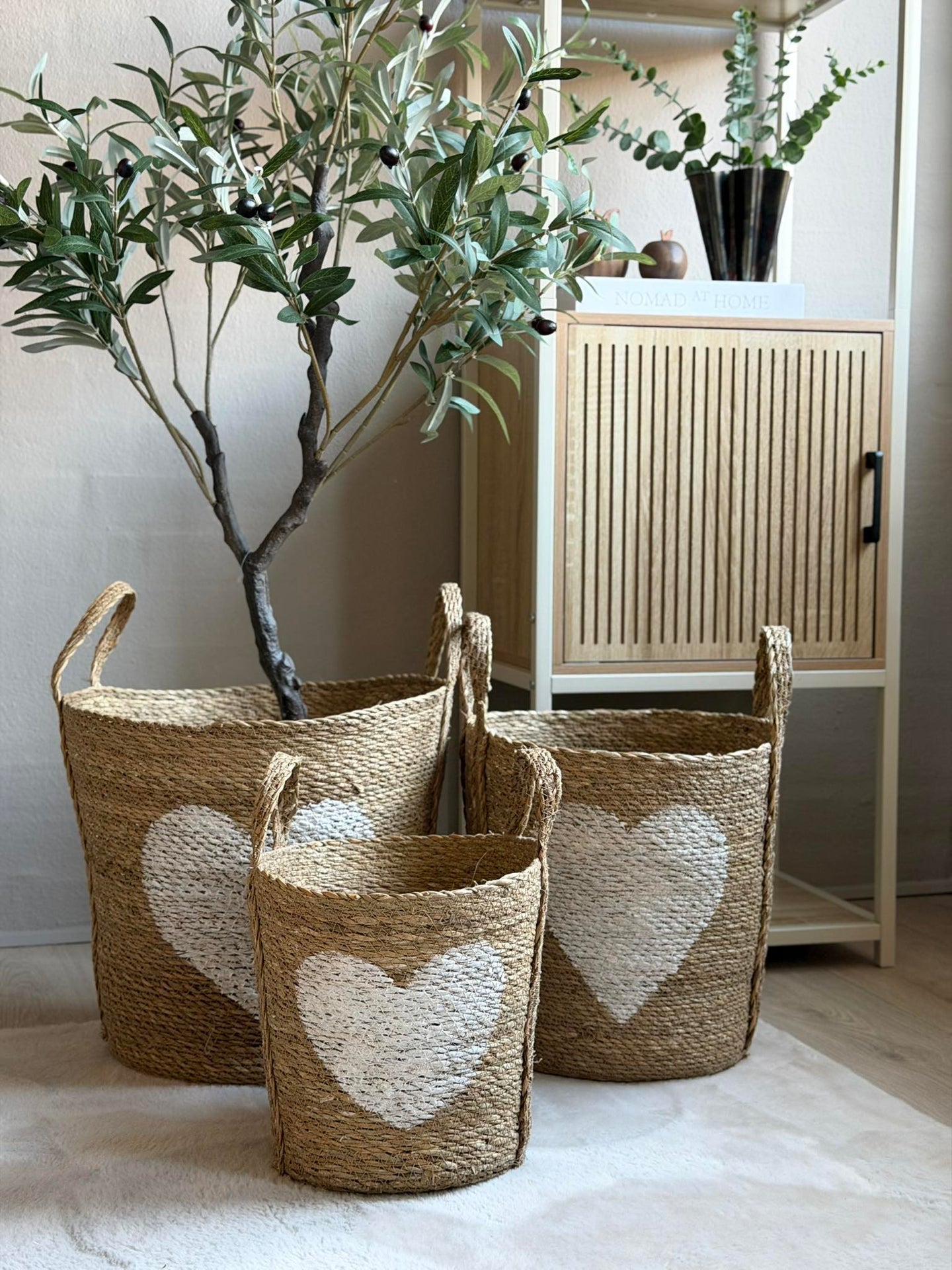 Korgset med hjärta - Set med 3 st
