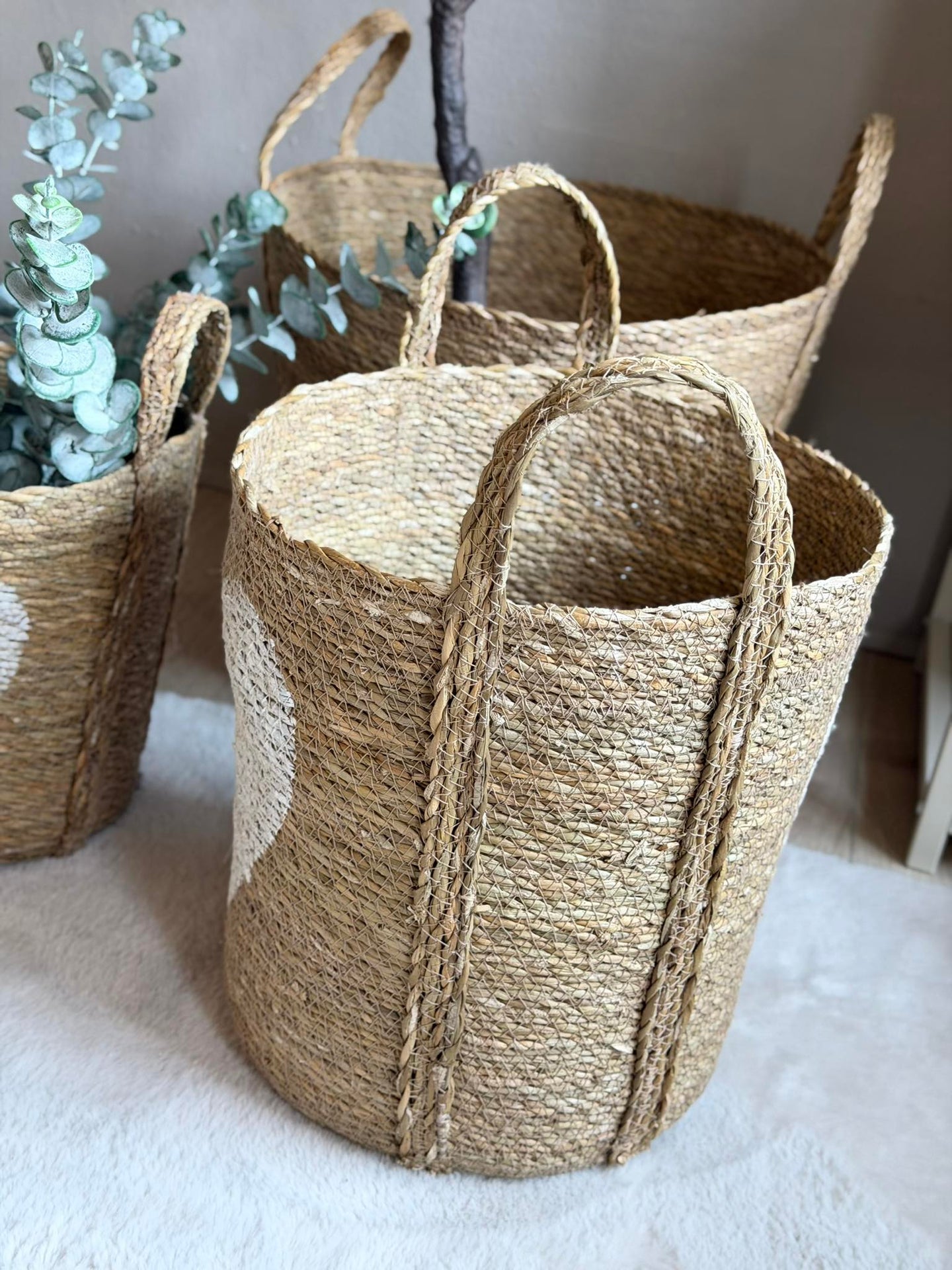 Korgset med hjärta - Set med 3 st