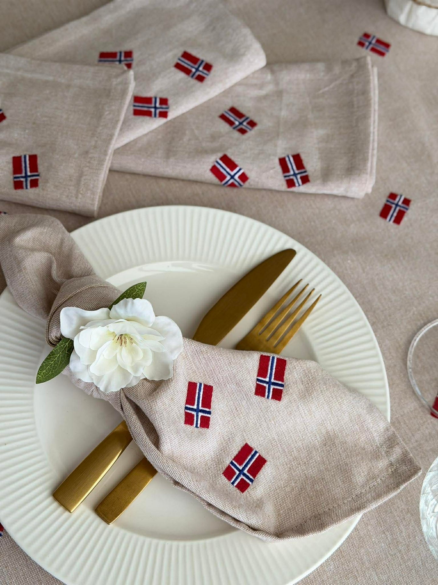 Munservetter med norska flaggor – 4 st