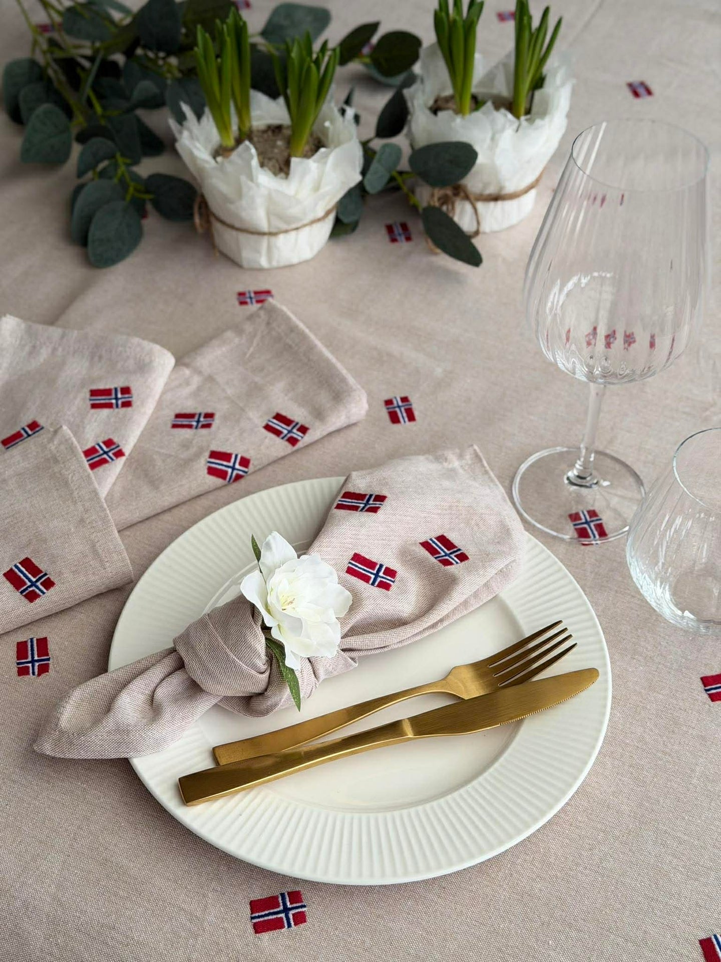 Munservetter med norska flaggor – 4 st