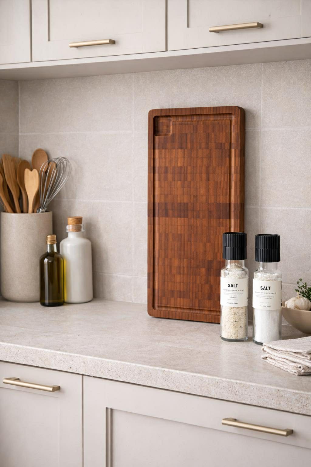 Skärbräda med droppkant Bambu 42x25 cm - Oljad