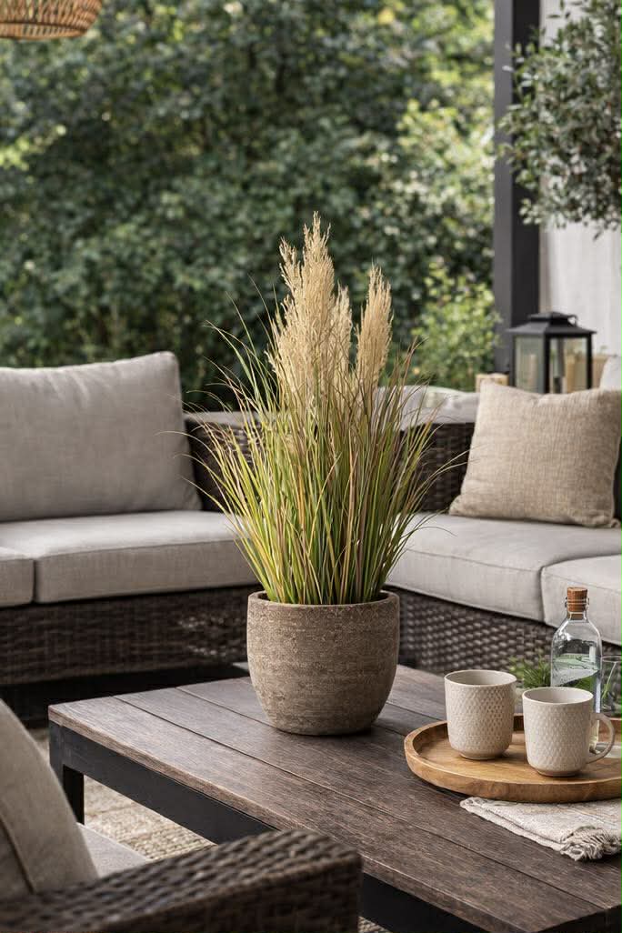 Pampas i kruka för inomhus och utomhus - 60 cm