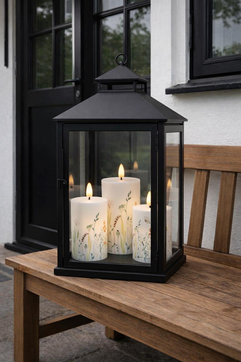 Utomhus Blockljus Wild Flower - Set med 3 st