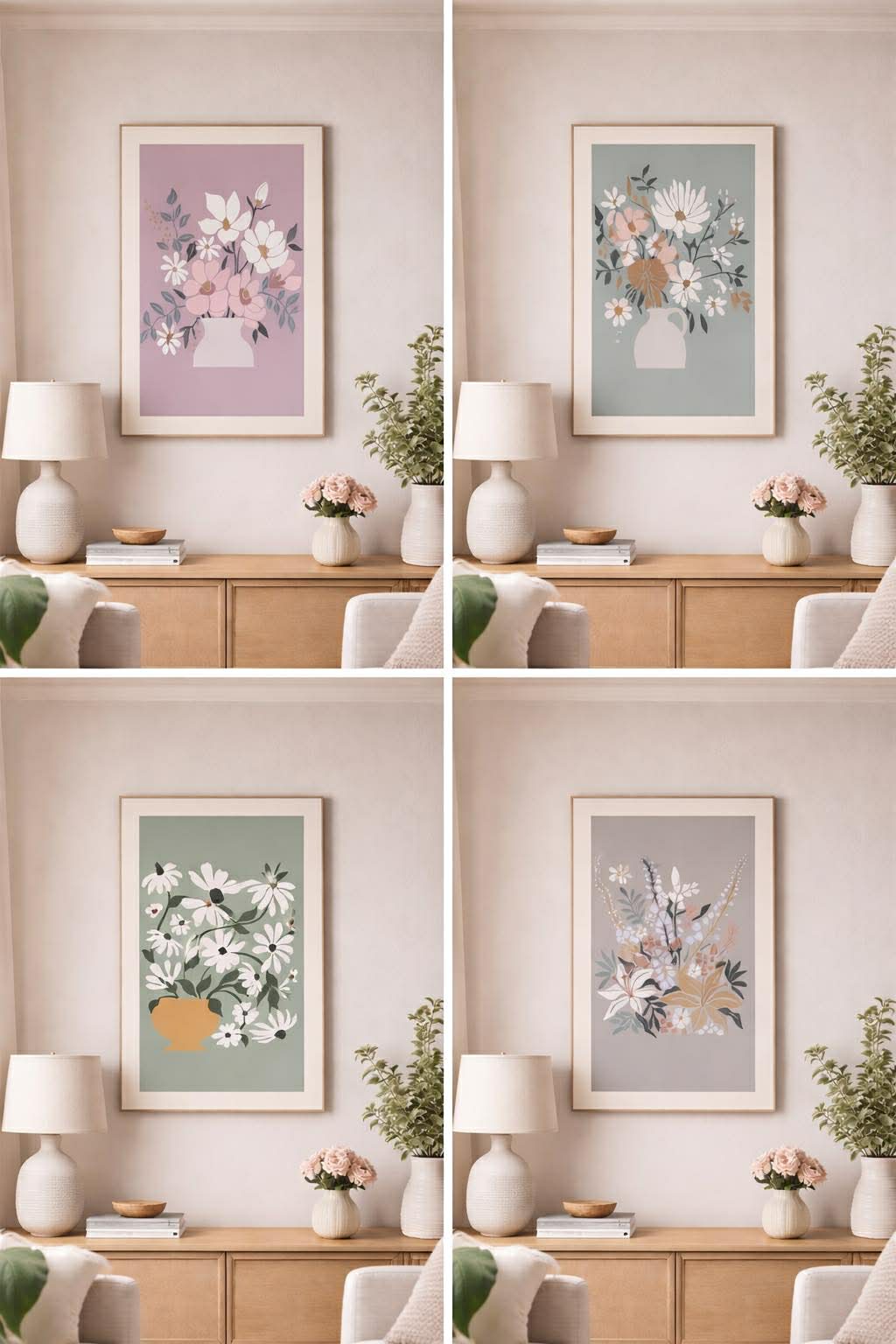 Tavla med blommor - Flera färger