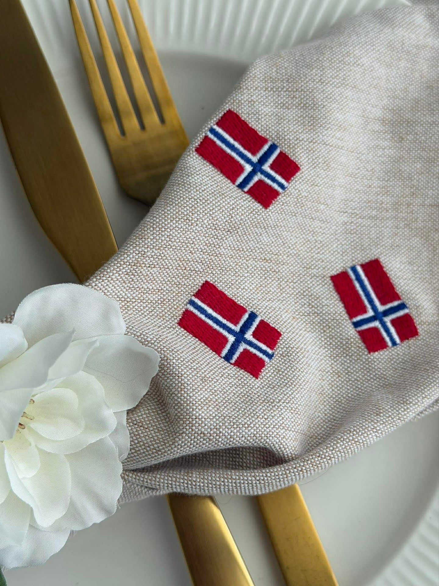 Munservetter med norska flaggor – 4 st