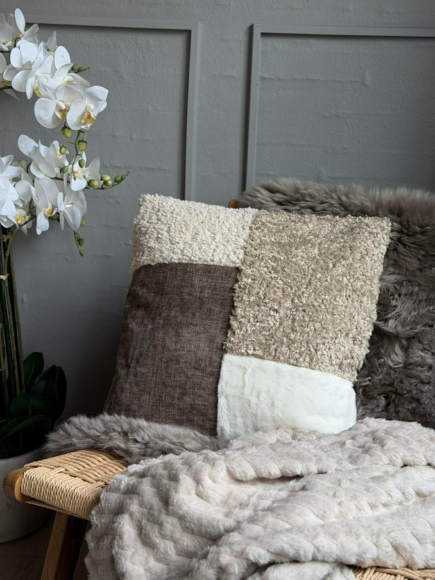 Fylld kudde 45x45 cm - Chenille
