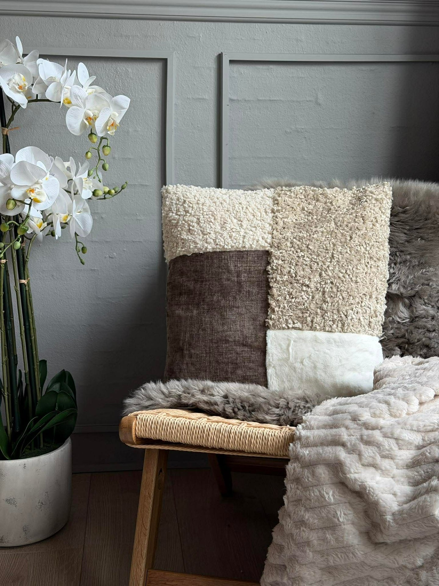 Fylld kudde 45x45 cm - Chenille