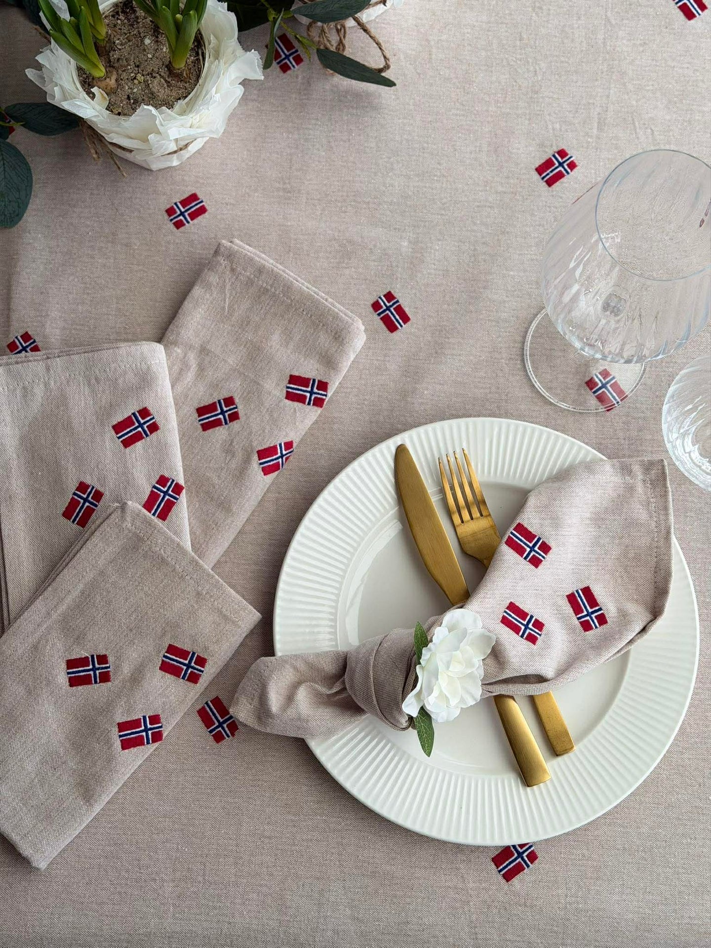 Munservetter med norska flaggor – 4 st