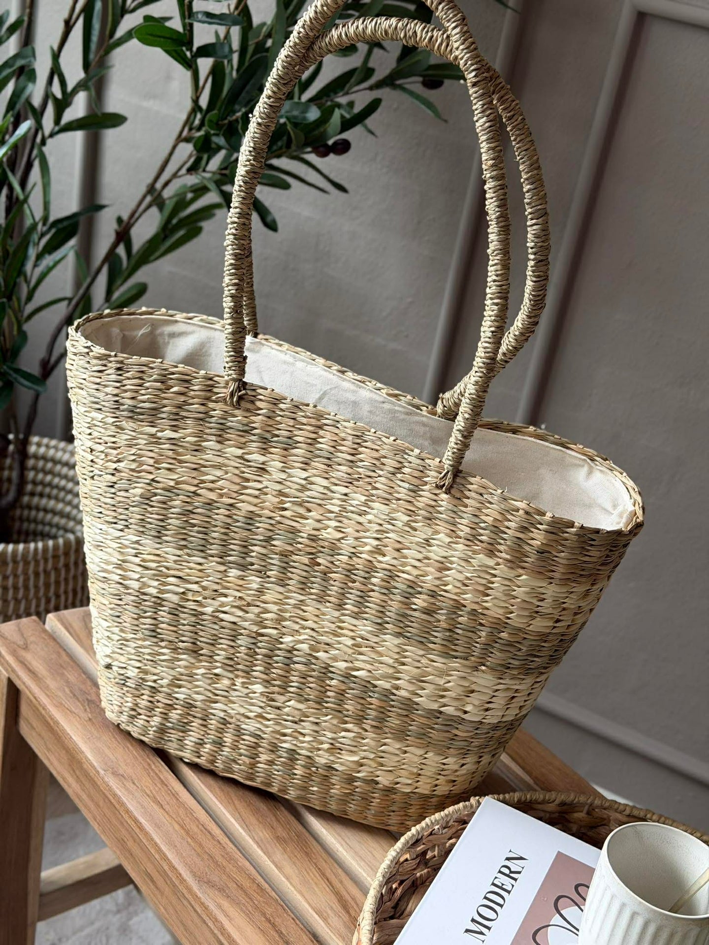 Shopper - Sjögräs Ränder