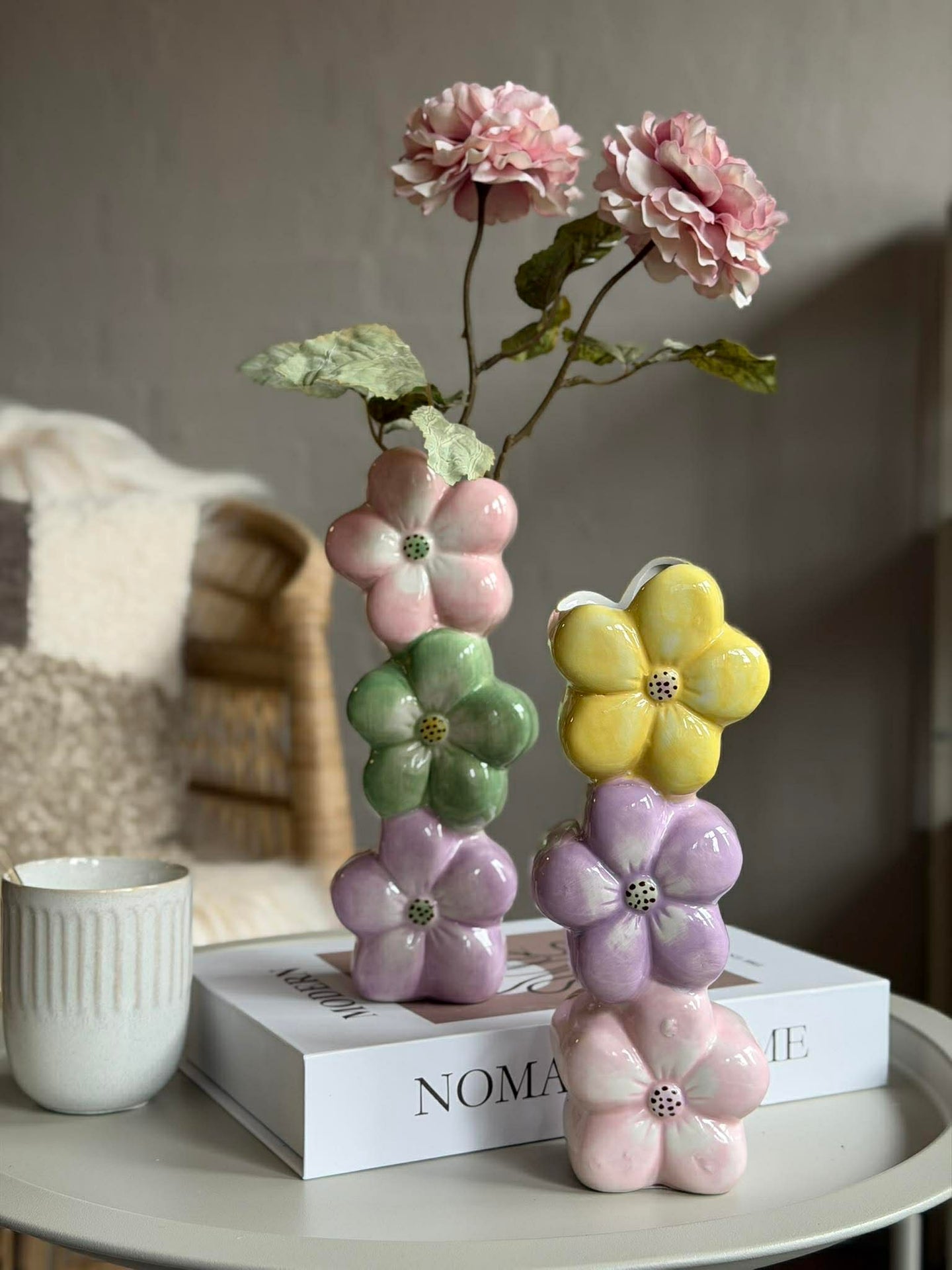 Vas med pastellblommor - Color mix