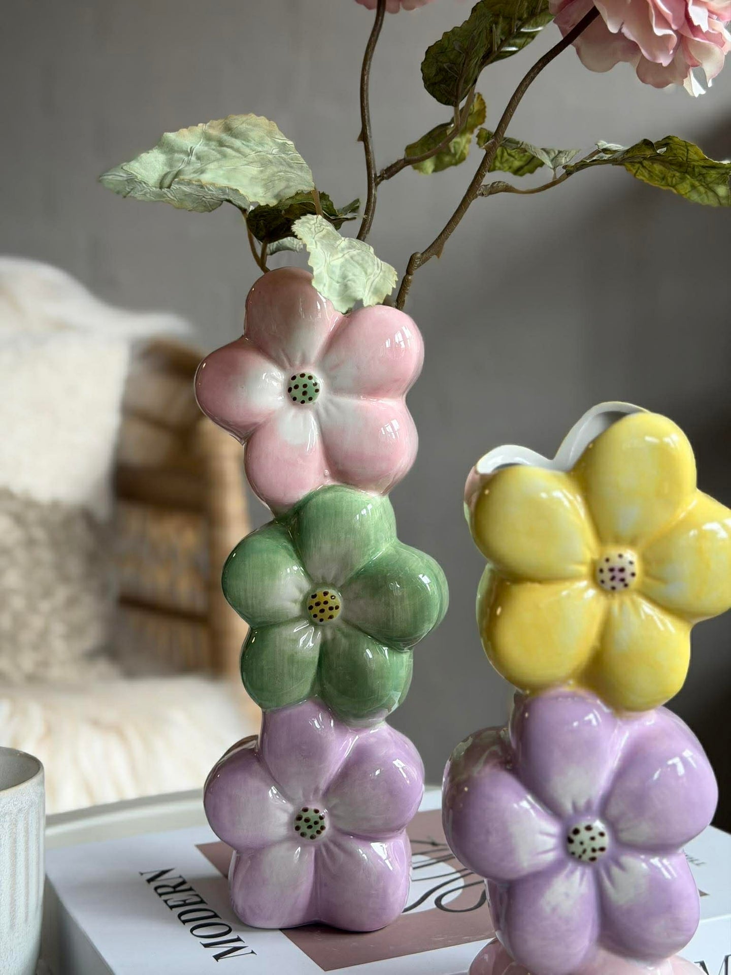 Vas med pastellblommor - Color mix