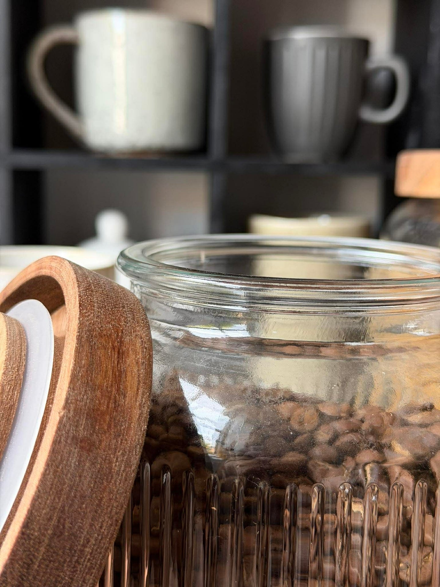 Förvaringsglas med akacielock - Flera storlekar