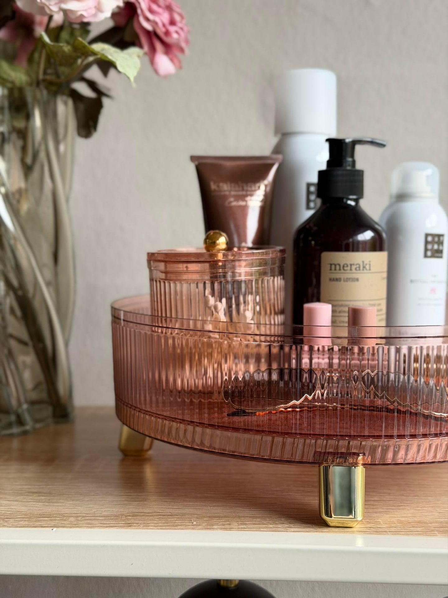 Rund sminkorganiser - Rosa
