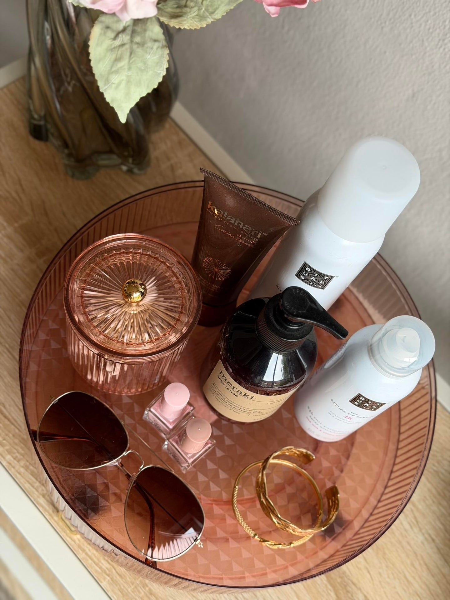 Rund sminkorganiser - Rosa