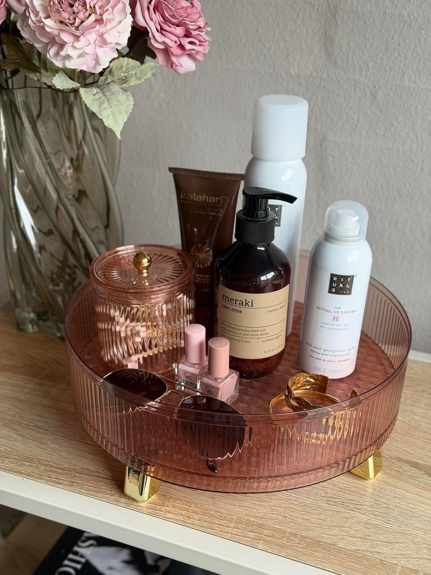Rund sminkorganiser - Rosa