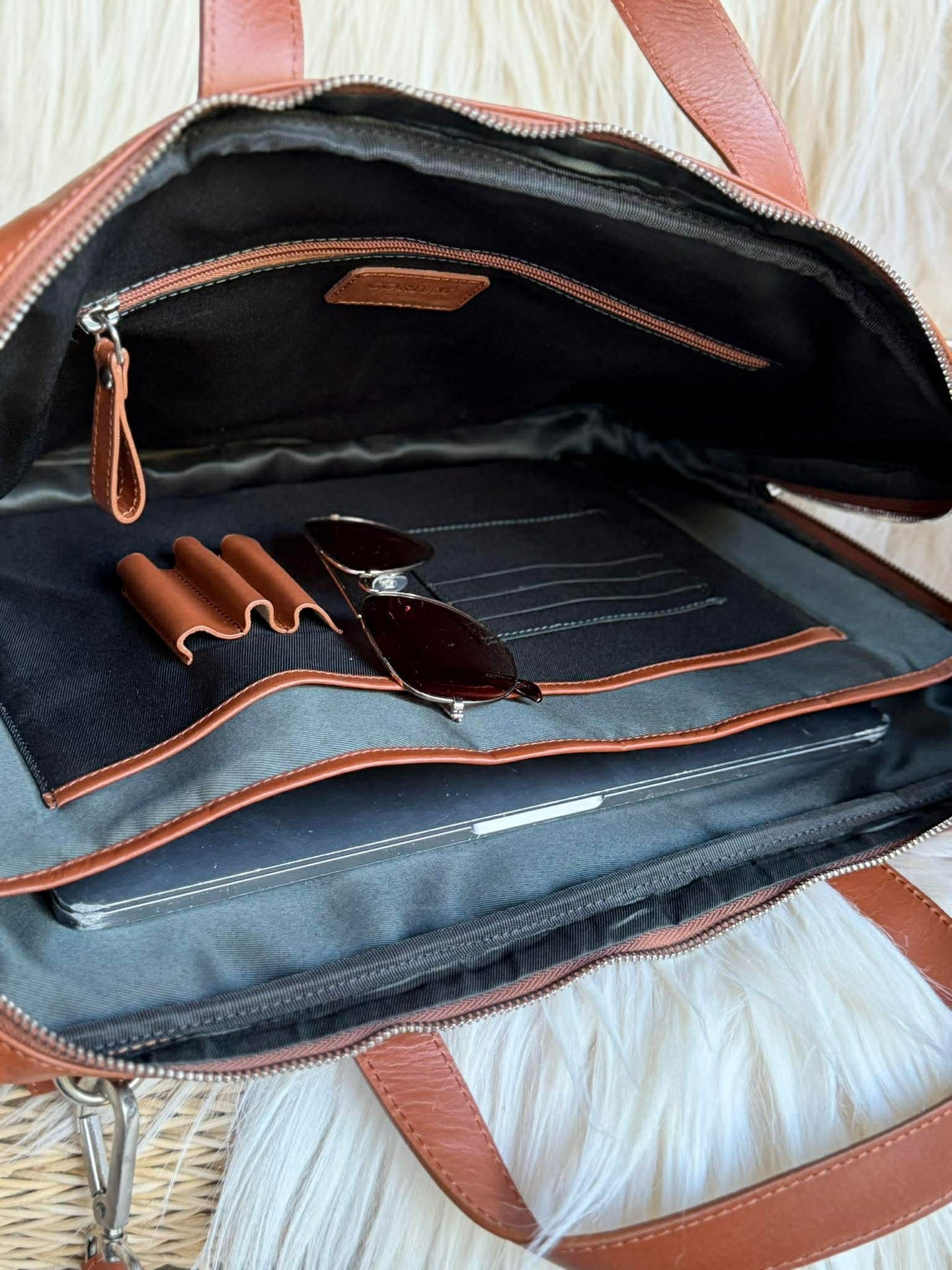 Laptopväska - LUND New Cognac
