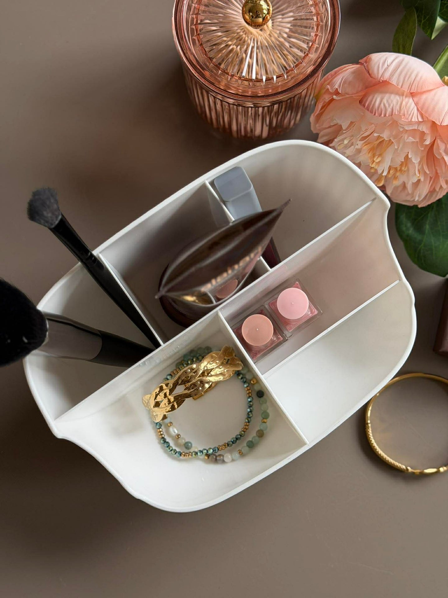 Makeup-organiser 6 fack - Vit