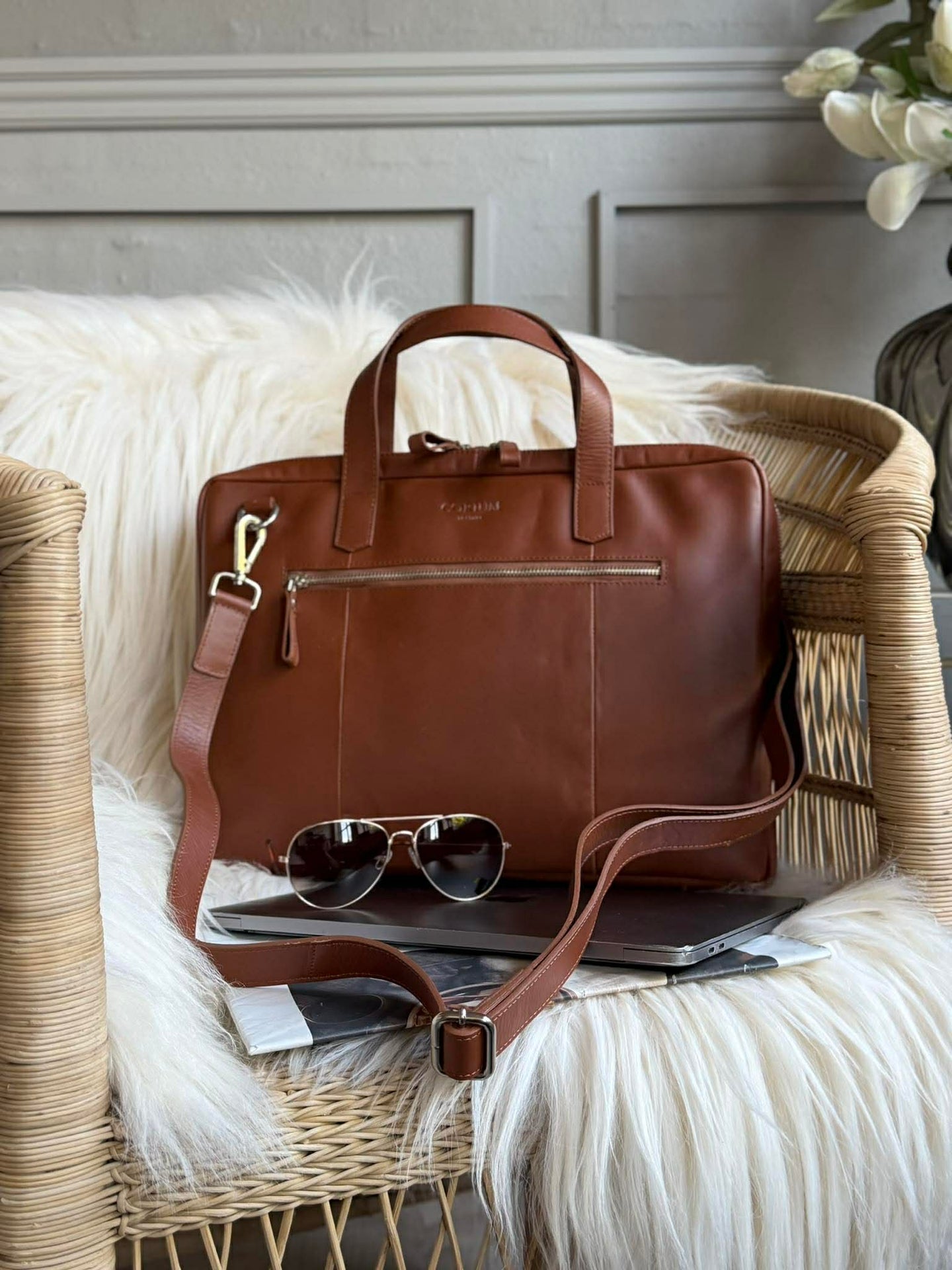 Laptopväska - LUND New Cognac