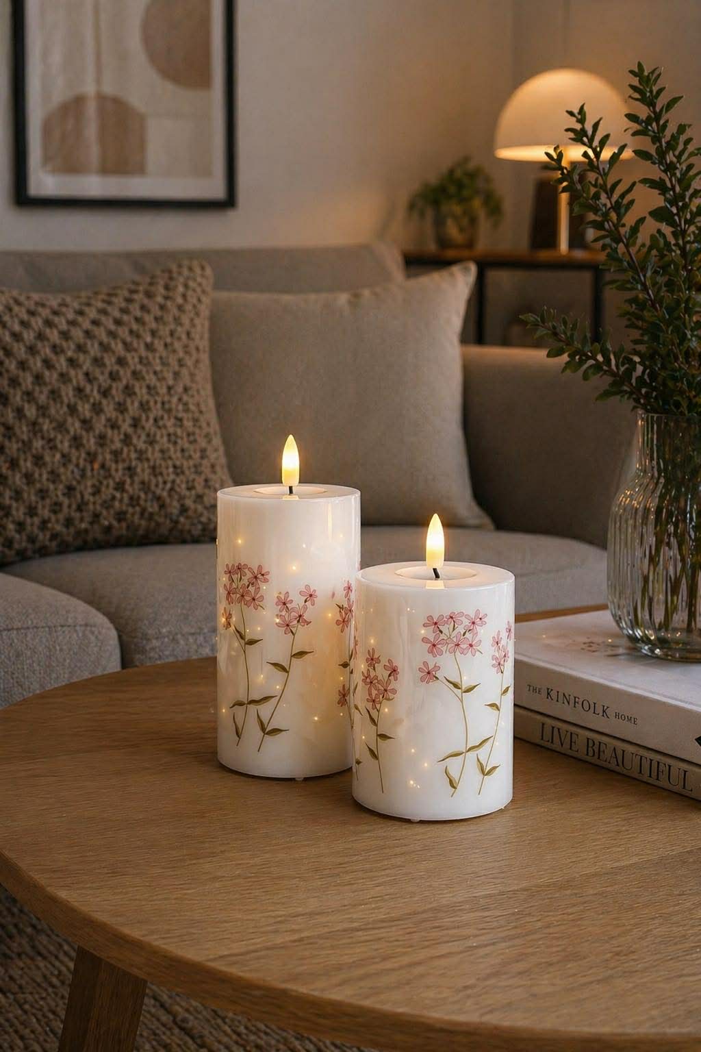 LED-blockljus TWINKLE flower - Set med 2 st.