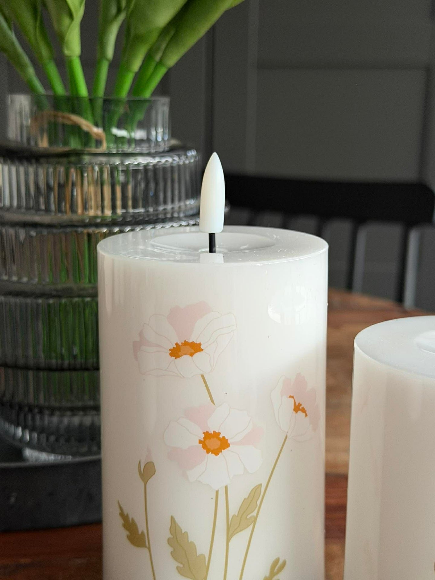 LED Blockljus TWINKLE Poppy Rose - Set med 2 st.