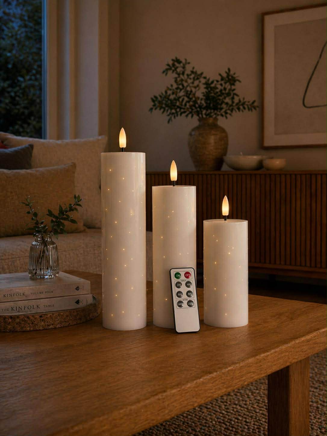 LED-blockljus TWINKLE Vit - Set med 3 st.