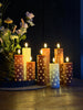 Blockljus TWINKLE Rosa - Set med 3 st.