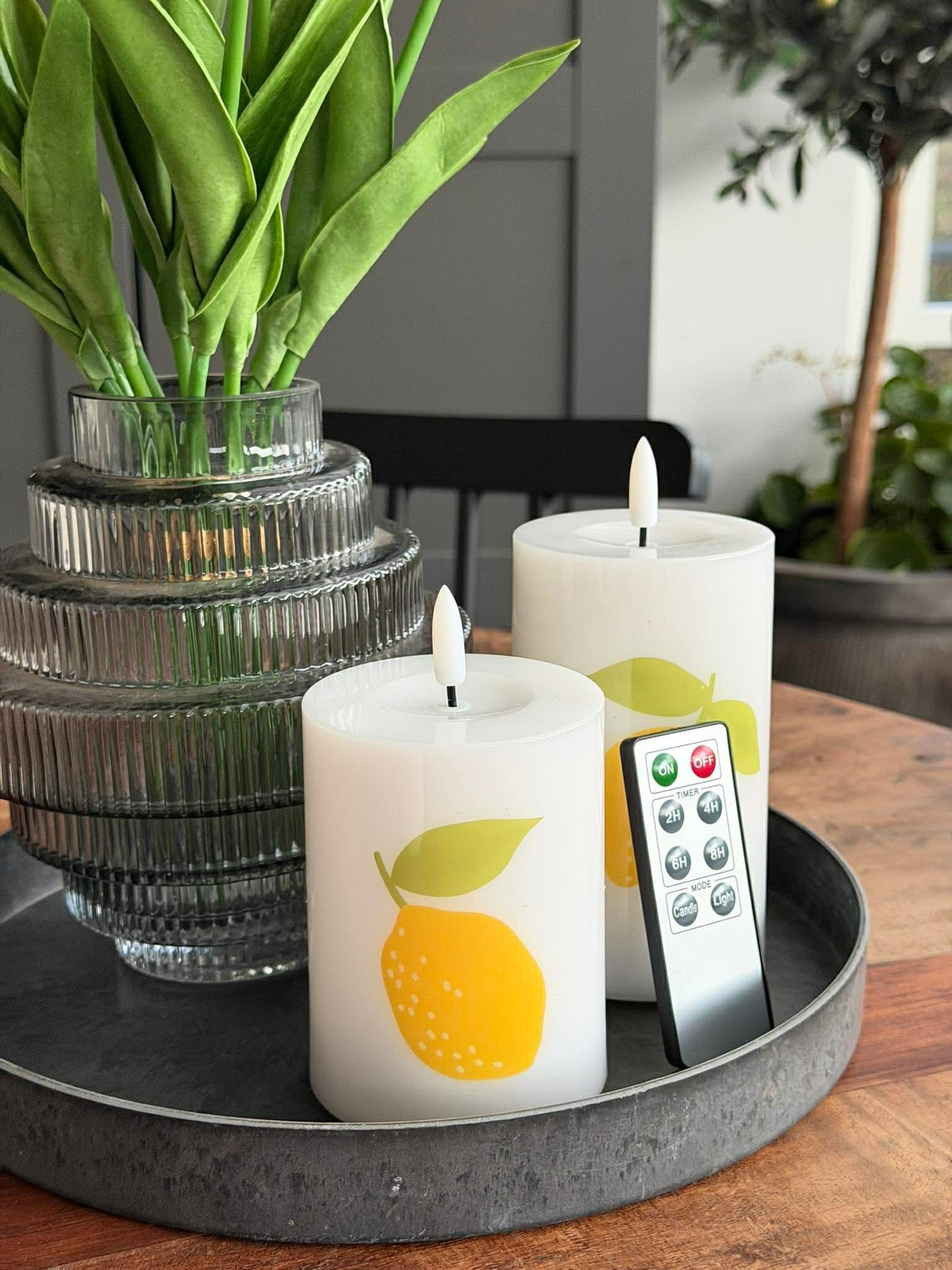 LED Blockljus TWINKLE Citrus - Set med 2 st.