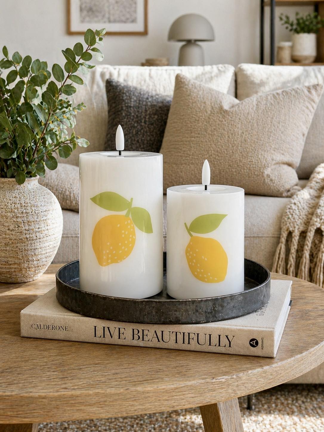 LED Blockljus TWINKLE Citrus - Set med 2 st.